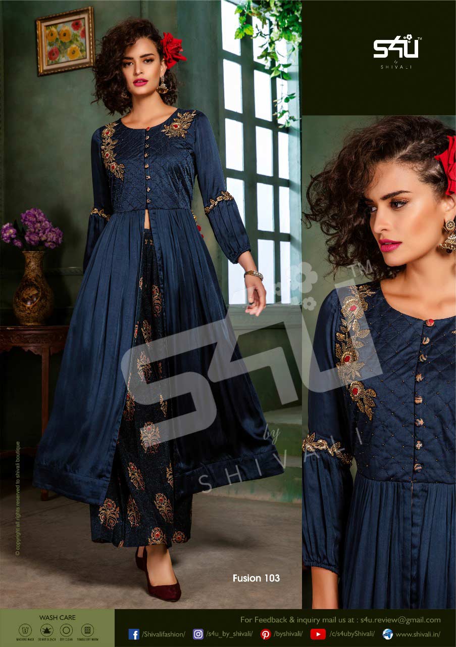 S4u By Shivali Fusion 2019 Fancy Kurti With Skirt And Plazzo S4u By Shivali Fusion 2019 Fancy Kurti With Skirt And Plazzo